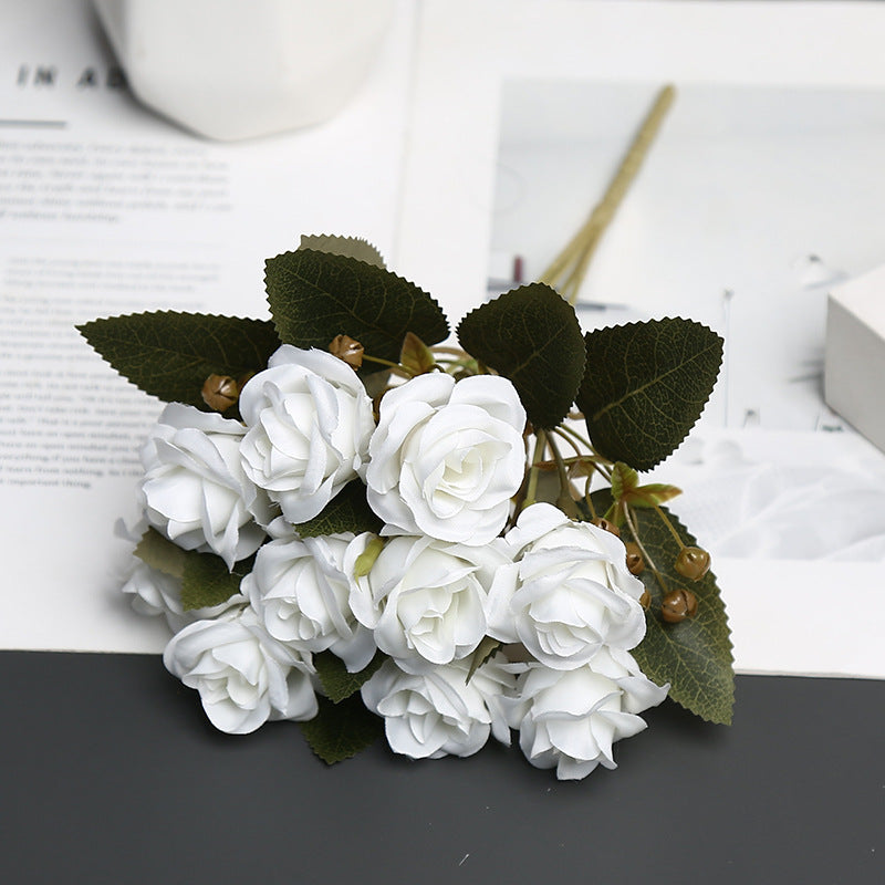 Decorative Silk Rose Bouquet for Home Decor