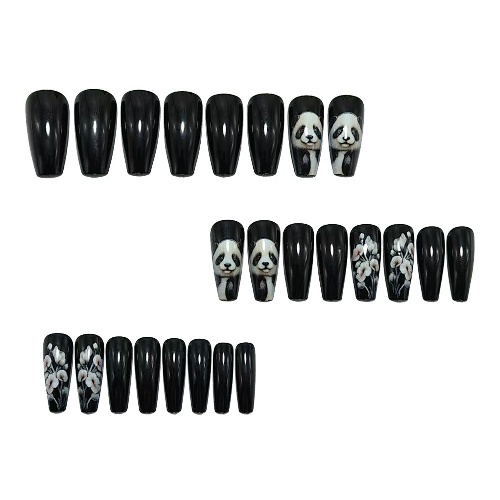 Panda motif artificial nails Kalsten