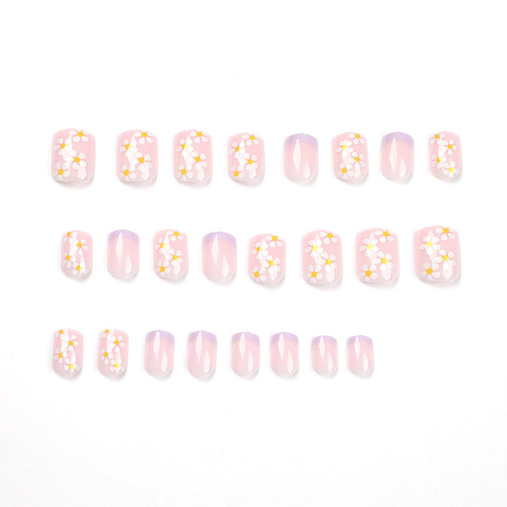 Artistic Nail Art with Flower Design and Gradient Kalsten