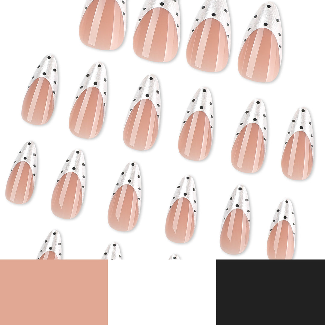 Artful Nail Art with Modern Dots and Elegant Lace Kalsten