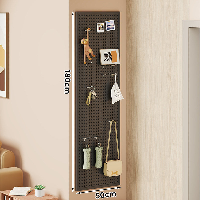 Wall-Mounted Perforated Pegboard Organizer Panel with Modular Hooks