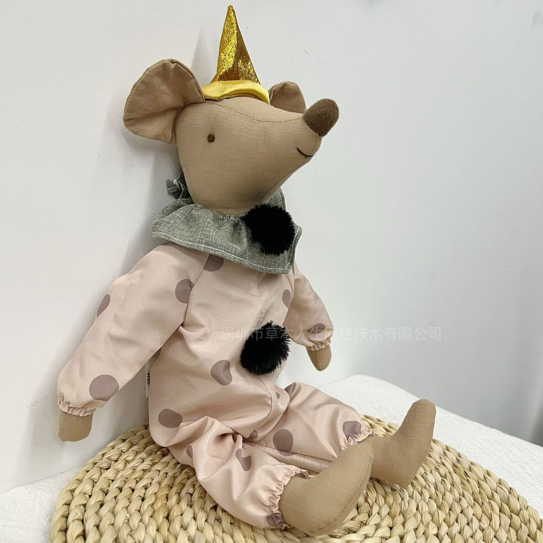 Long-Leg Organic Linen Bunny Doll with Embroidered Carrot Overalls