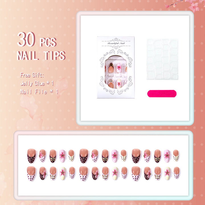 Decorative Floral Press-On Nail Set
