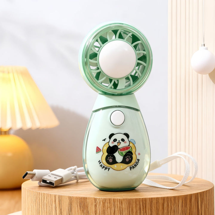 Ladies portable hand fan with playful bear design Kalsten