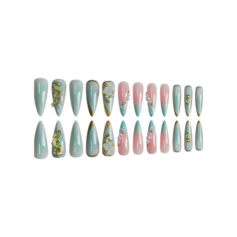 Decorative Long Stiletto Press-On Nail Art Kalsten