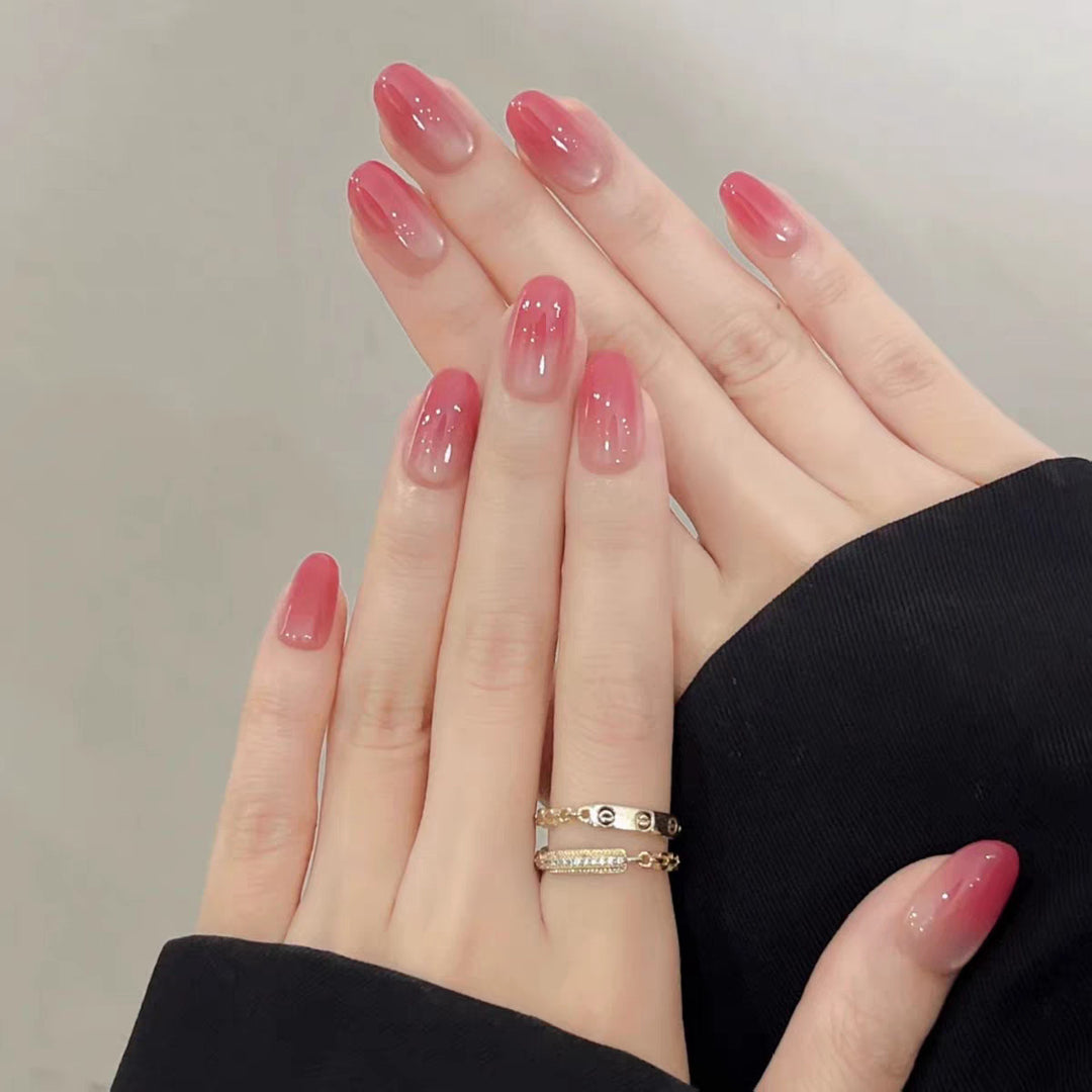 Artificial nails with elegant ombre effect and glitter coating Kalsten