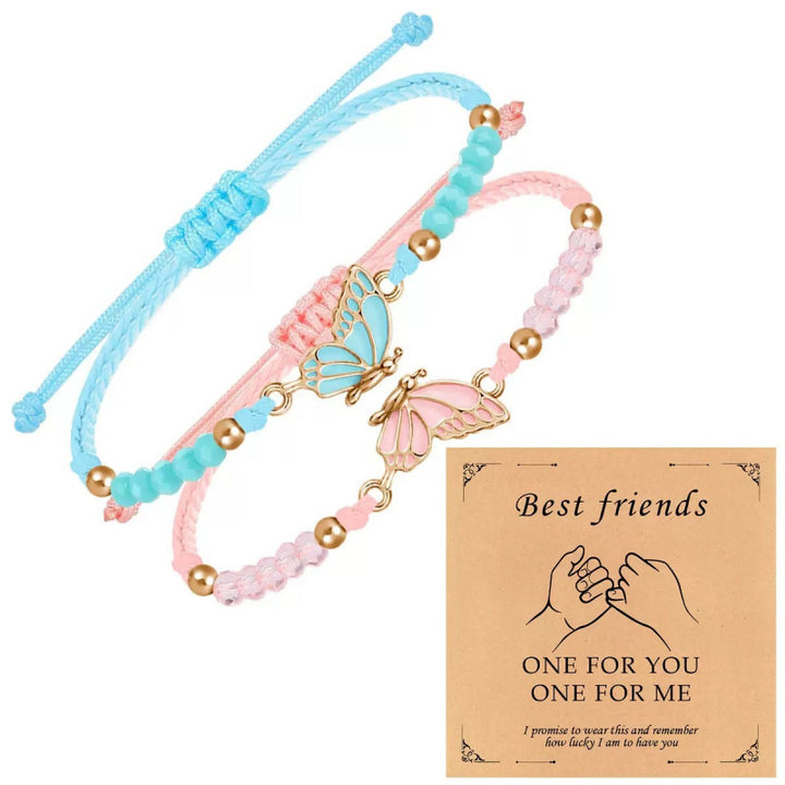 Butterfly Charm Necklace and Bracelet Set Kalsten