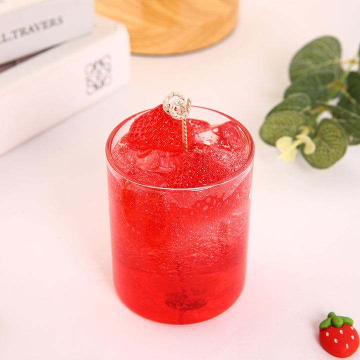 Scented Heart-Top Gel Candle in Clear Glass Jar with Speckled Ceramic Coaster