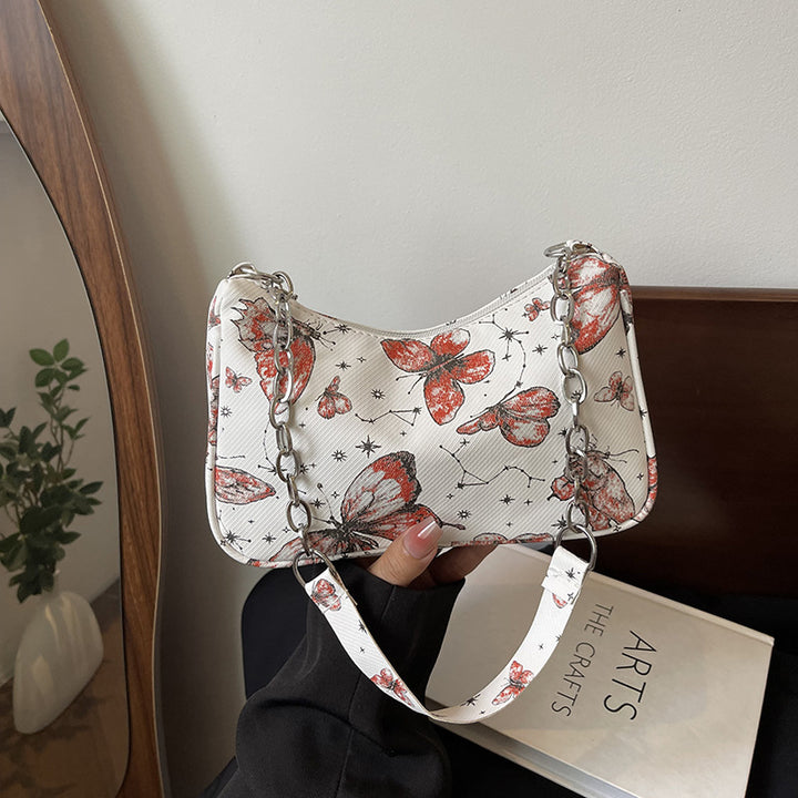 Butterfly Print Designer Hobo Bag