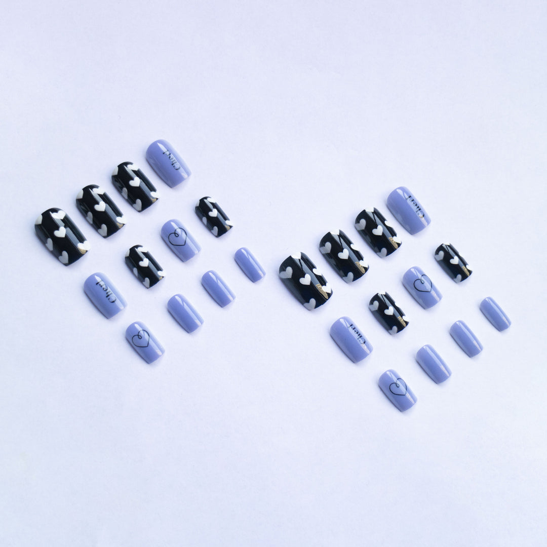 Artistic Heart and Text Nail Art Kit