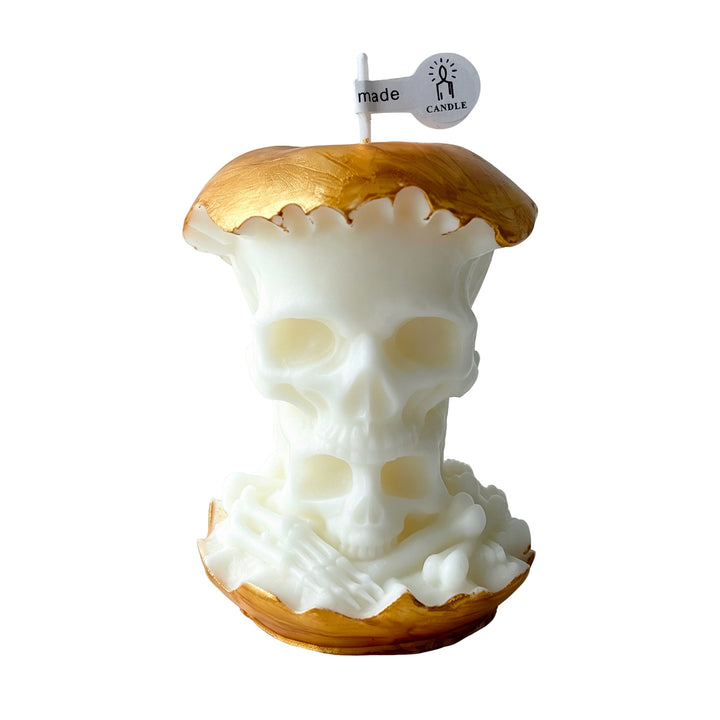 Skull-Themed Decorative Candle