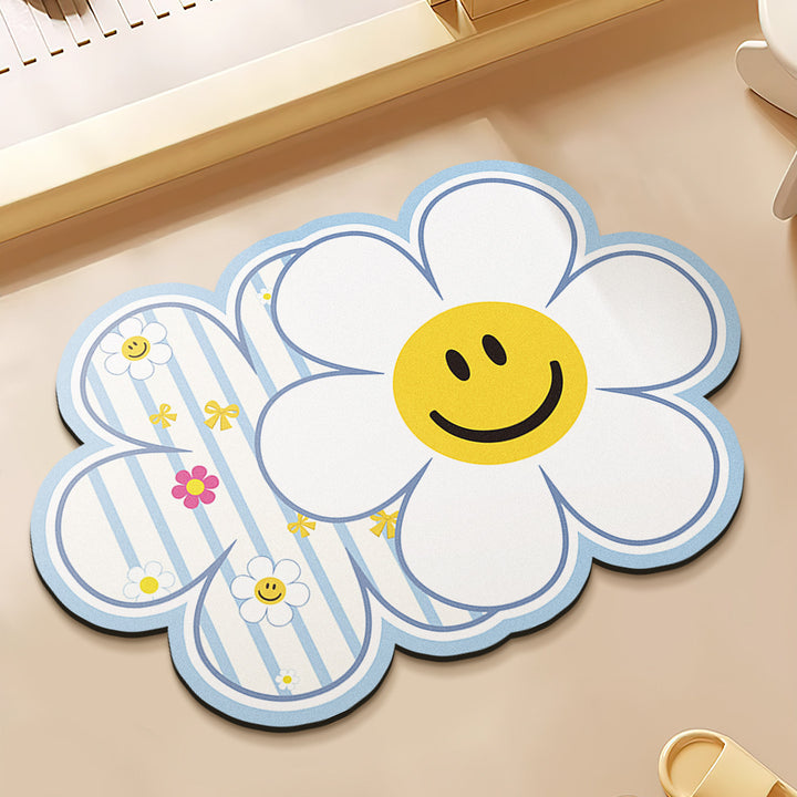 Charming Floral Themed Bath Mat