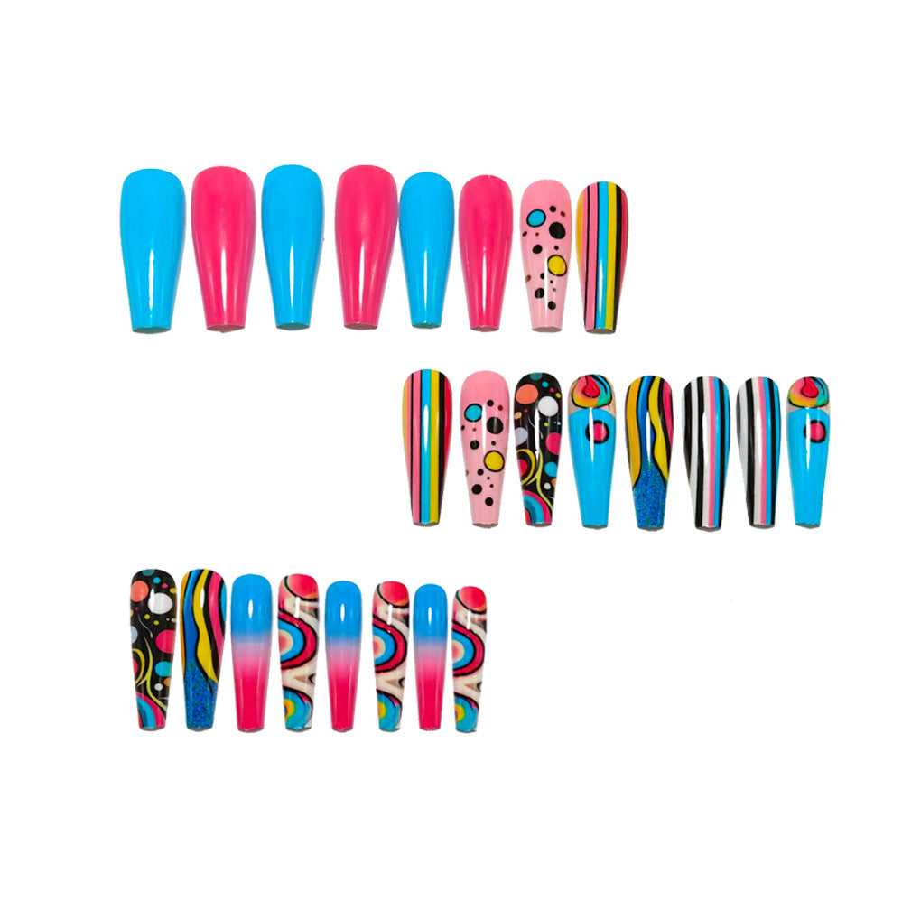 Creative artificial nails with modern abstract design Kalsten