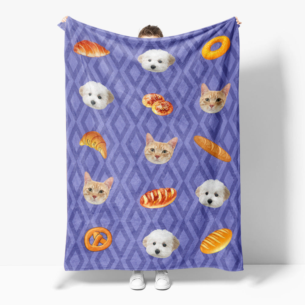 Cute Cat Pattern Fleece Blanket Kalsten