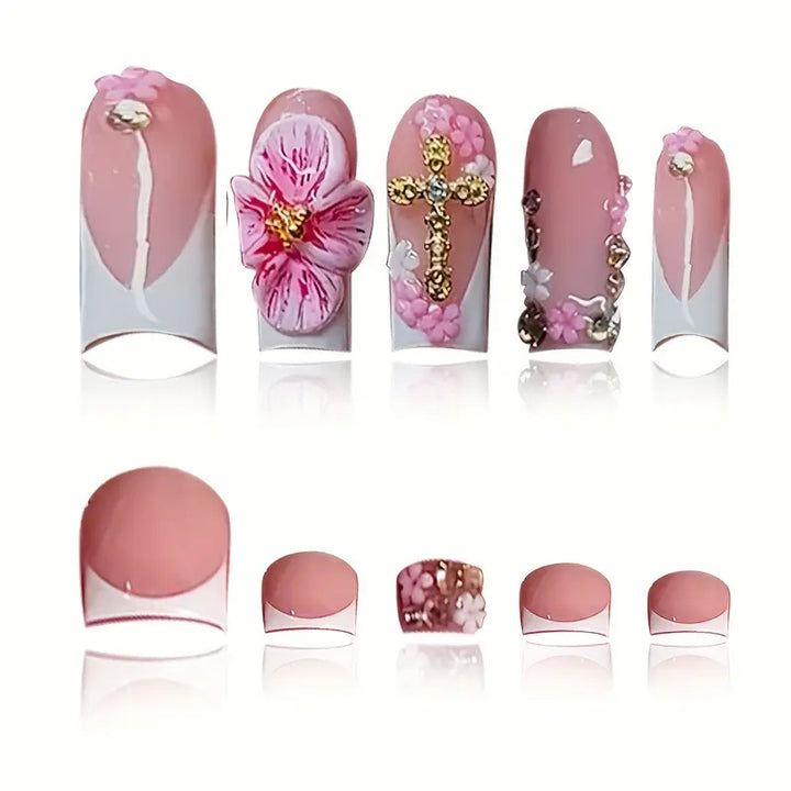 Floral Themed Press-On Nail Set Kalsten