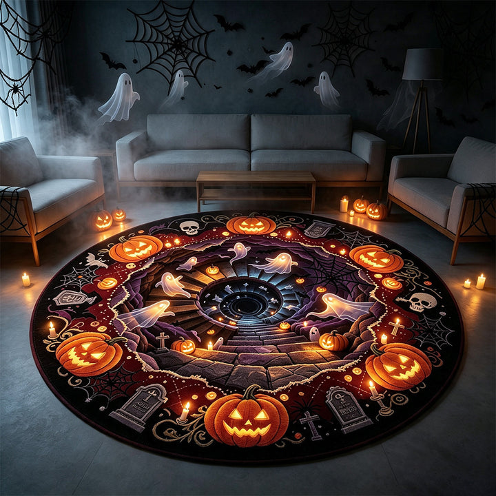 Halloween-Themed Round Area Rug Kalsten