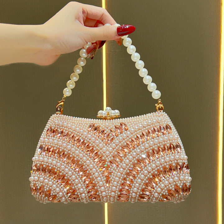 Decorative Pearl-Studded Evening Handbag