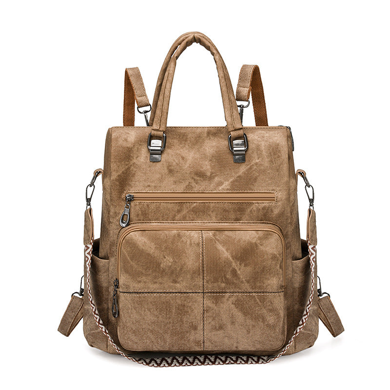 Versatile Multi-Compartment Faux Leather Backpack Kalsten