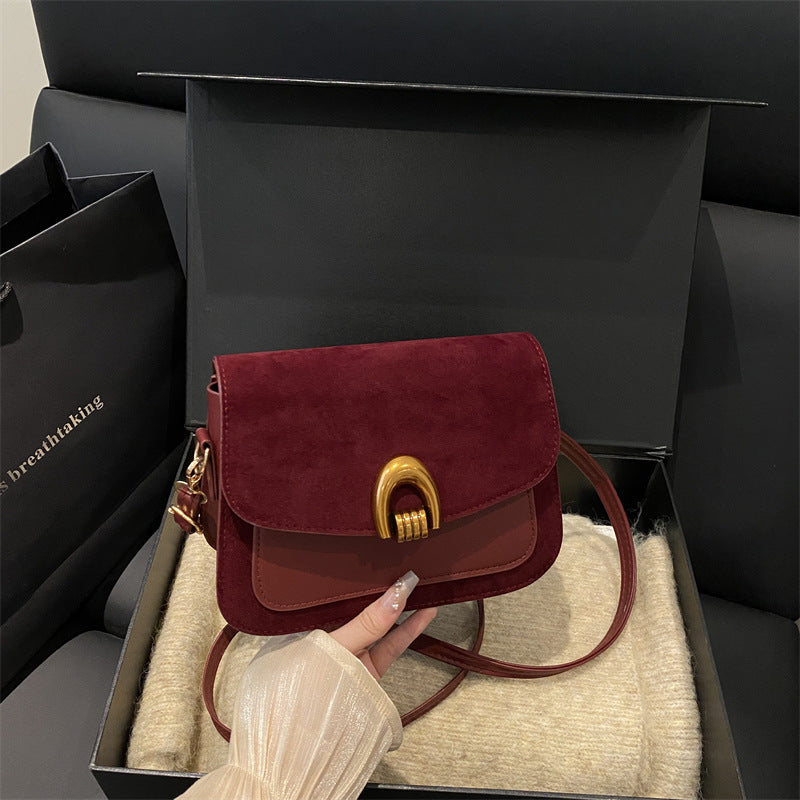 Elegant Suede Crossbody Handbag