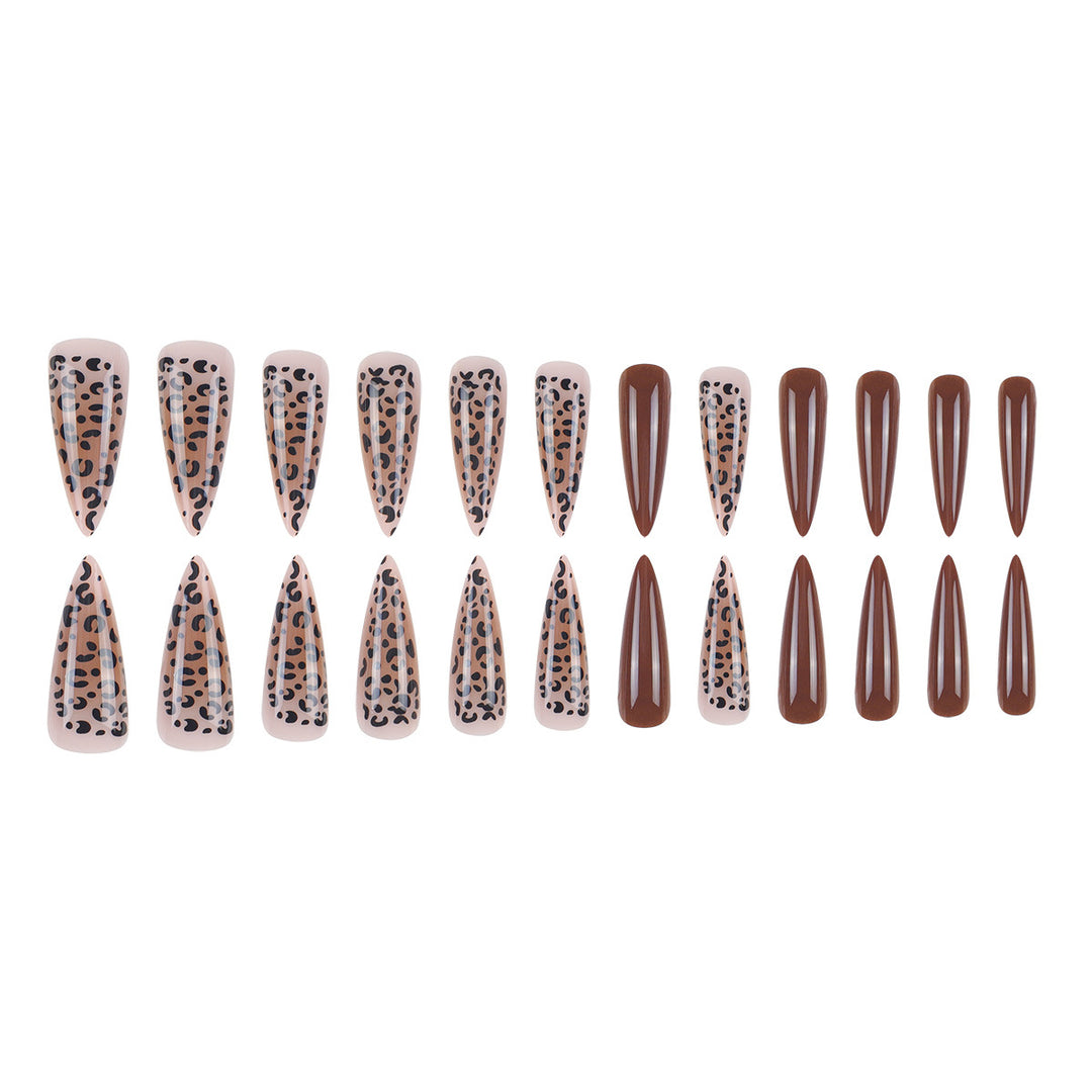 Artistic Leopard Print Stiletto Press-On Nails Kalsten