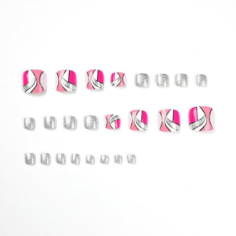 Artful toenail art with colorful geometric designs Kalsten
