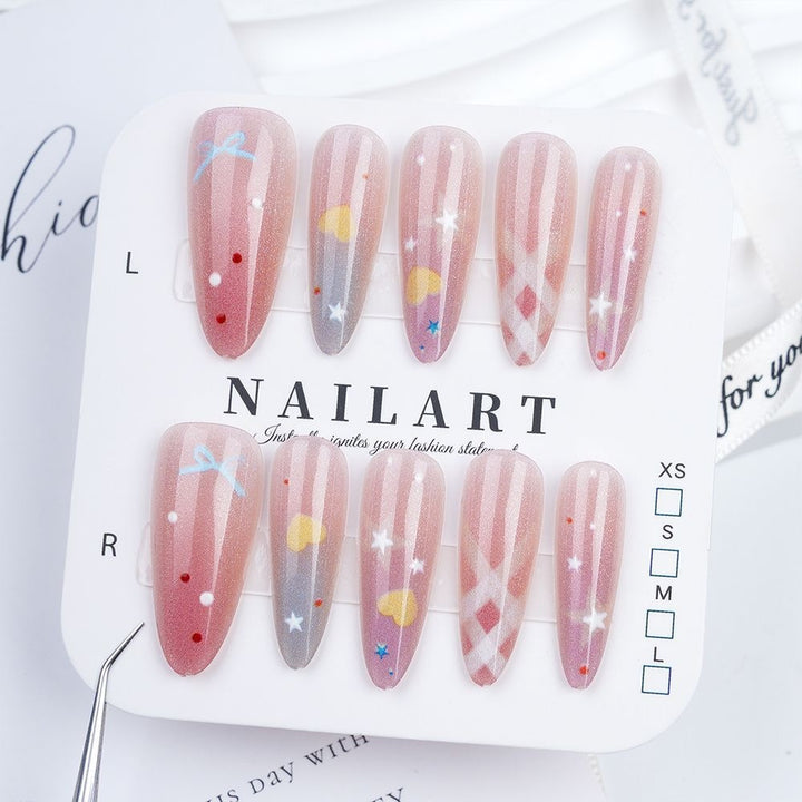 Butterfly-Inspired Stiletto Press-On Nails