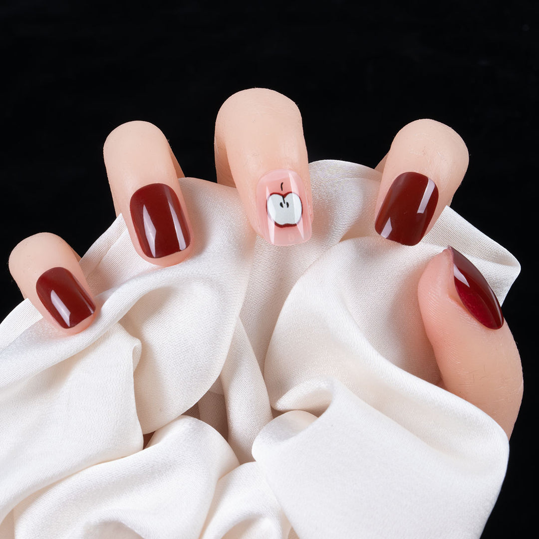 Creative Apple-Themed Nail Art