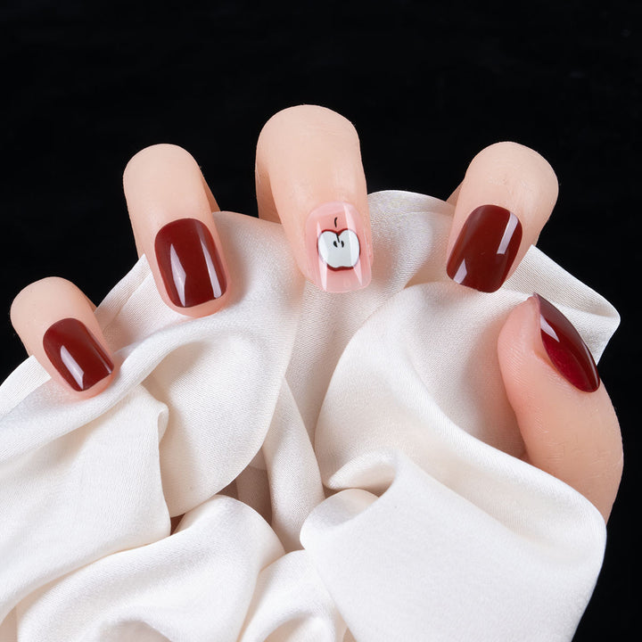 Creative Apple-Themed Nail Art