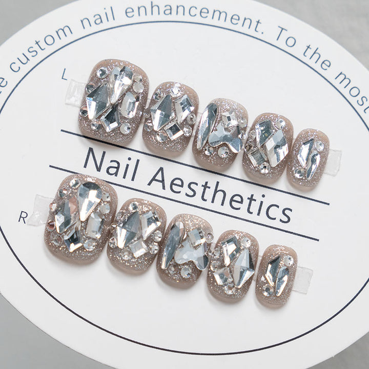 Crystal-Embellished Press-On Nail Set