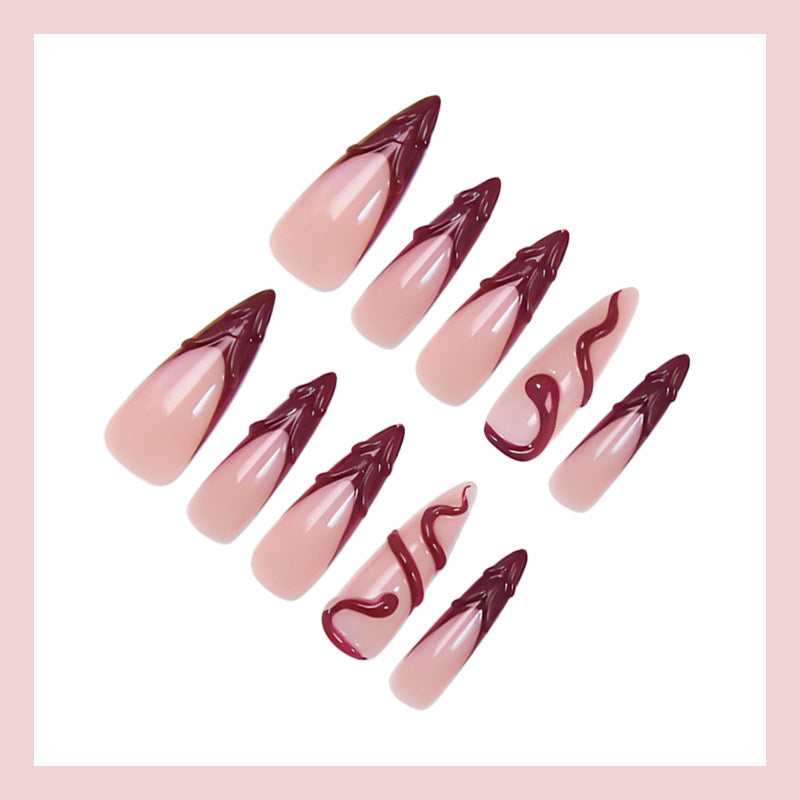 Artificial nails with glamorous tips and elegant accents Kalsten