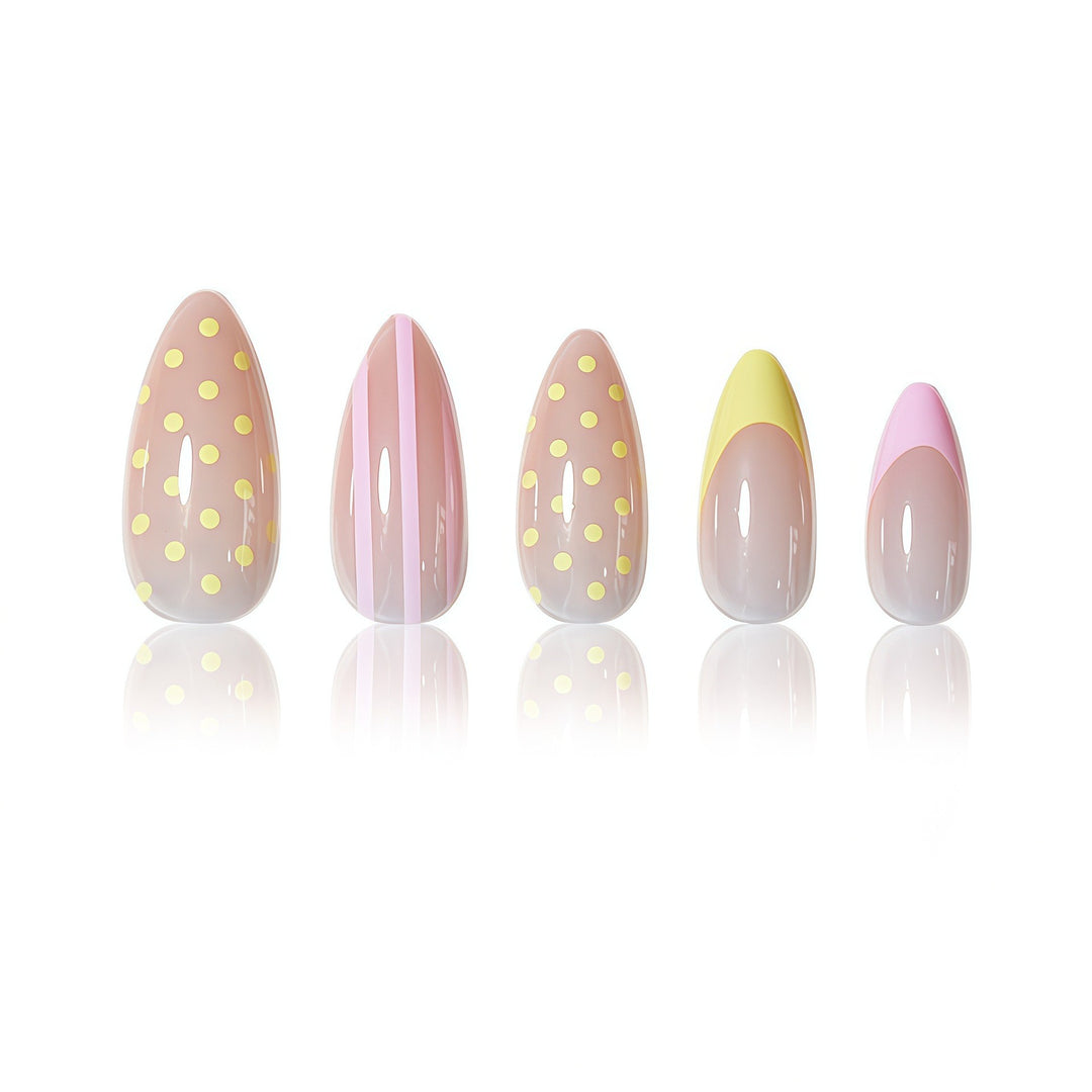 Decorative Polka Dot and Gradient Press-On Nails Kalsten