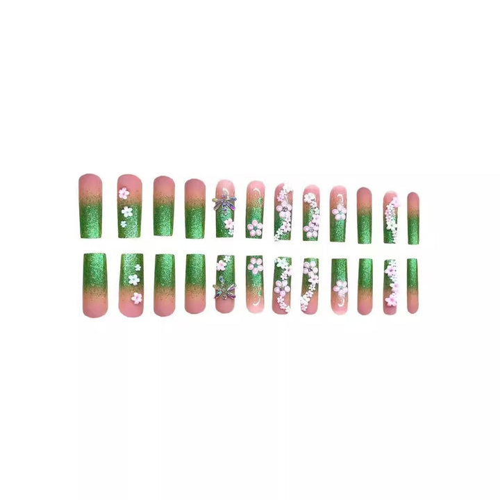 Floral Garden Acrylic Nail Art Extensions Kalsten
