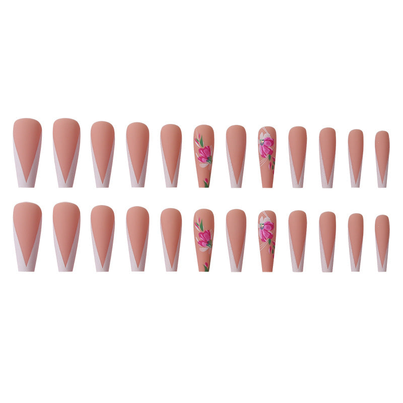 Floral Art Long Stiletto Press-On Nails Kalsten