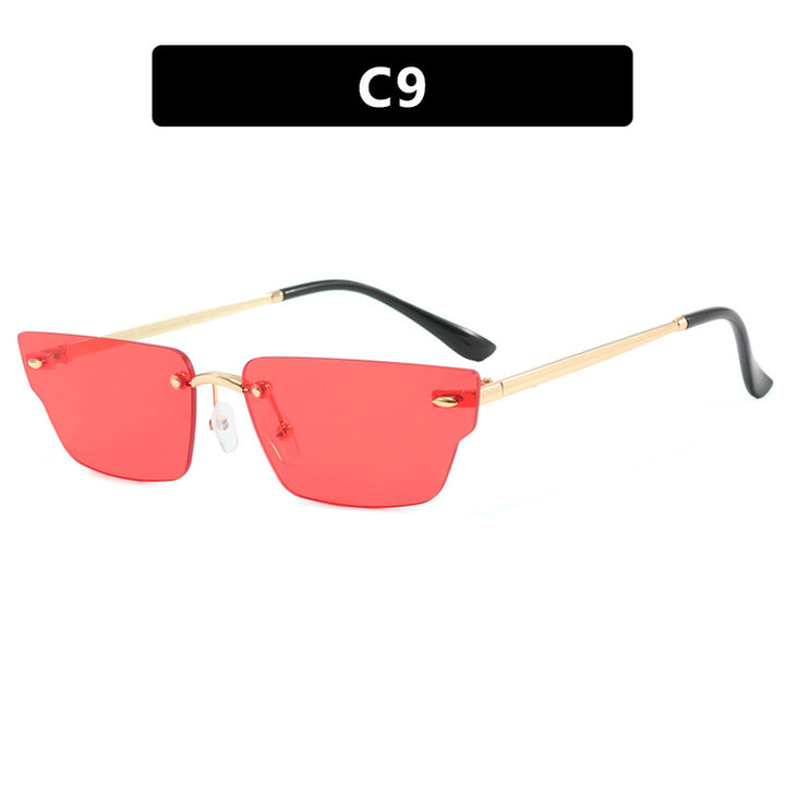 Women's geometric sunglasses with delicate frame and transparent lenses Kalsten