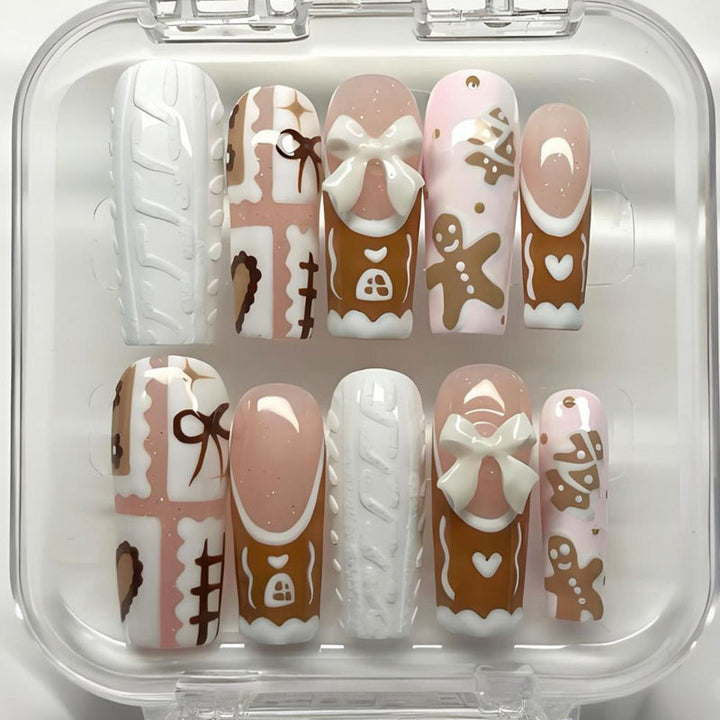 Artificial nail set with Christmas motifs Kalsten
