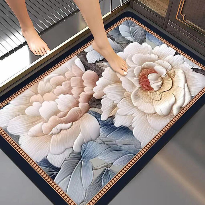 Artistic Floral Bath Mat Kalsten