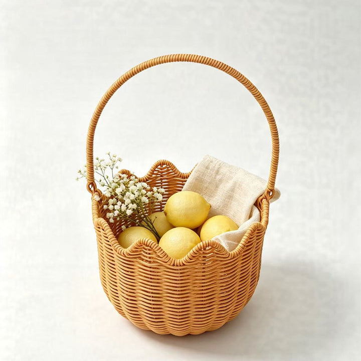 Scalloped Woven Storage Basket Kalsten