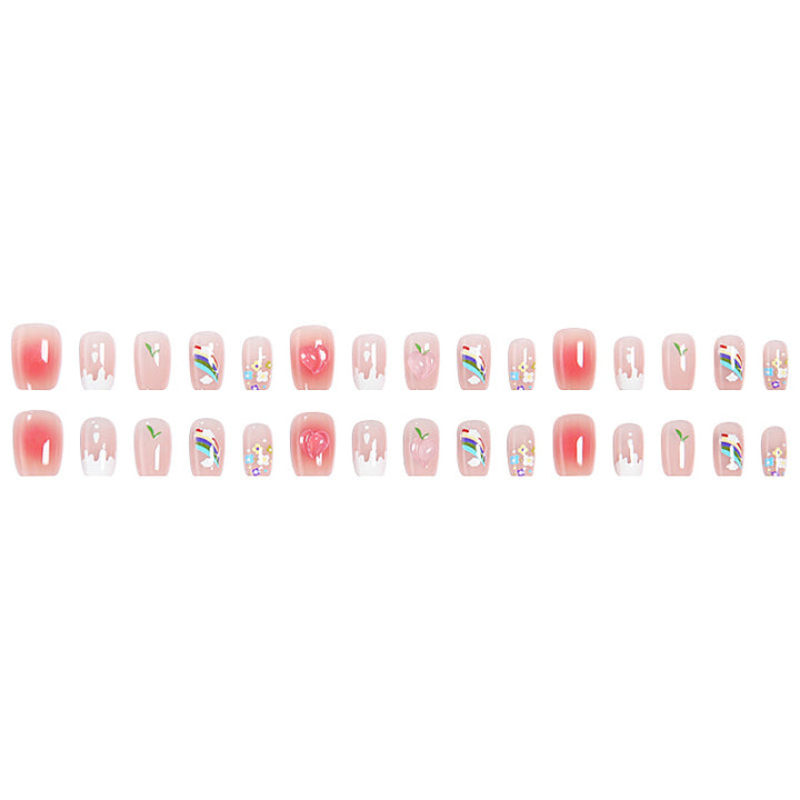 Creative nail art set with colorful fruit motifs and stylish designs Kalsten