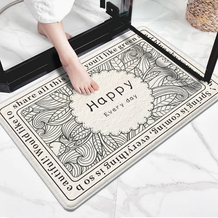 Floral Inspirational Welcome Mat