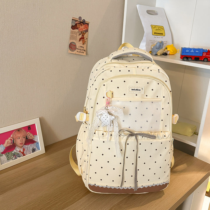 Stylish Polka Dot Patterned Backpack Kalsten