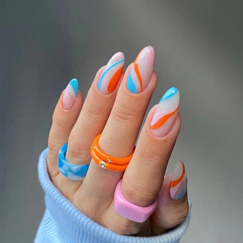 Creative Nail Art with Wave Pattern Kalsten