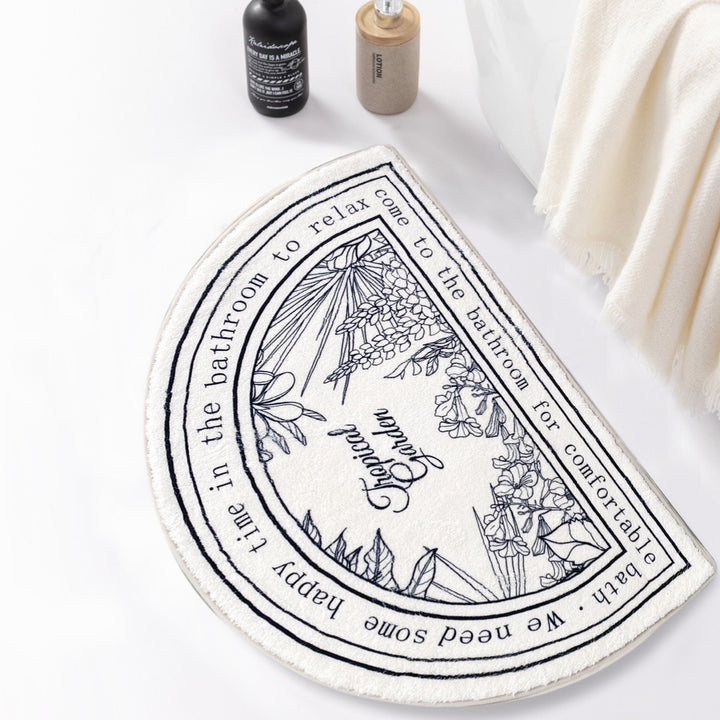 Floral-Themed Bath Mat for Bathroom