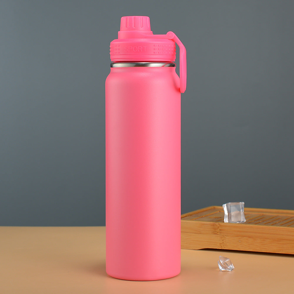 Double-Wall Vacuum Insulated Stainless Steel Wide-Mouth Water Bottle With Leakproof Screw Cap And Ergonomic Carry Handle