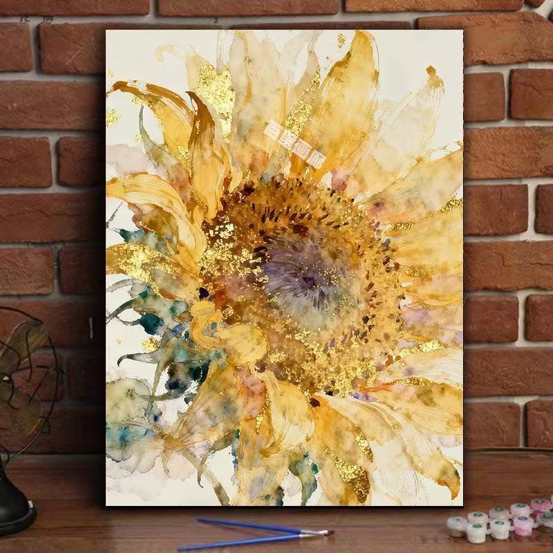 Elegant Sunflower Watercolor Canvas Art Kalsten