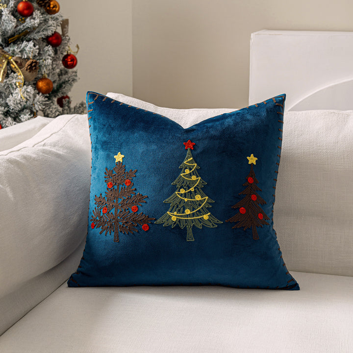 Decorative Holiday Throw Pillow with Deer Silhouette