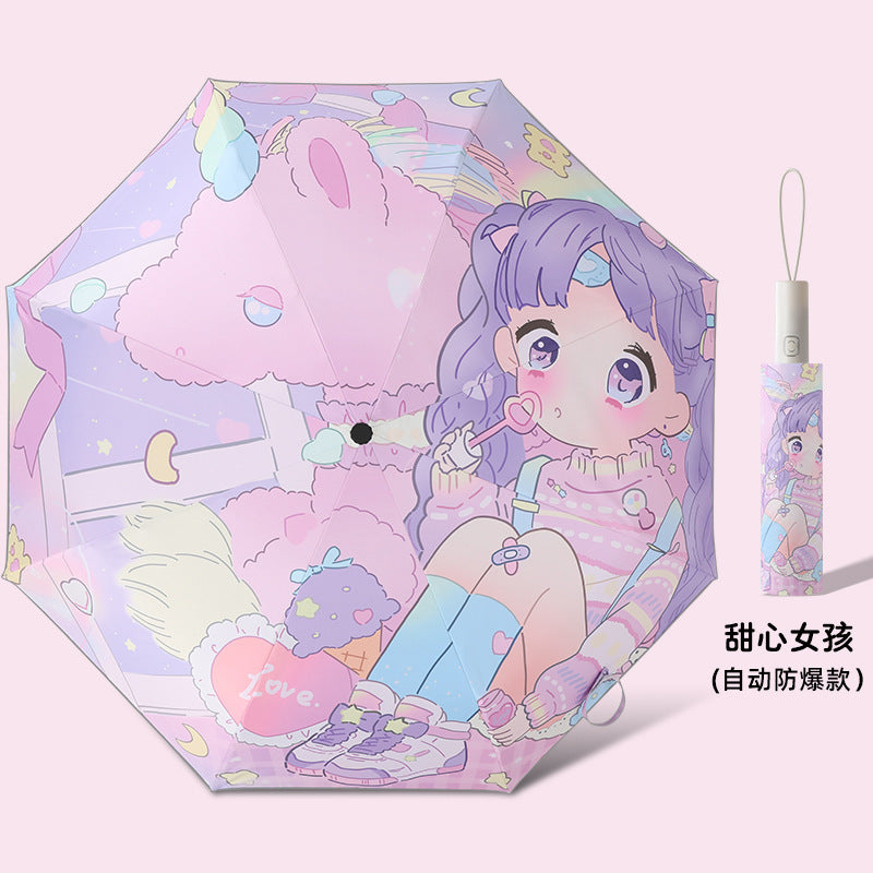 Ladies Folding Umbrella with Animal Motifs Kalsten