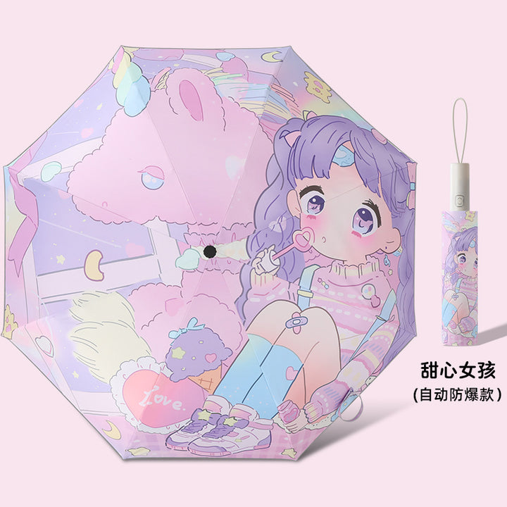 Ladies Folding Umbrella with Animal Motifs Kalsten