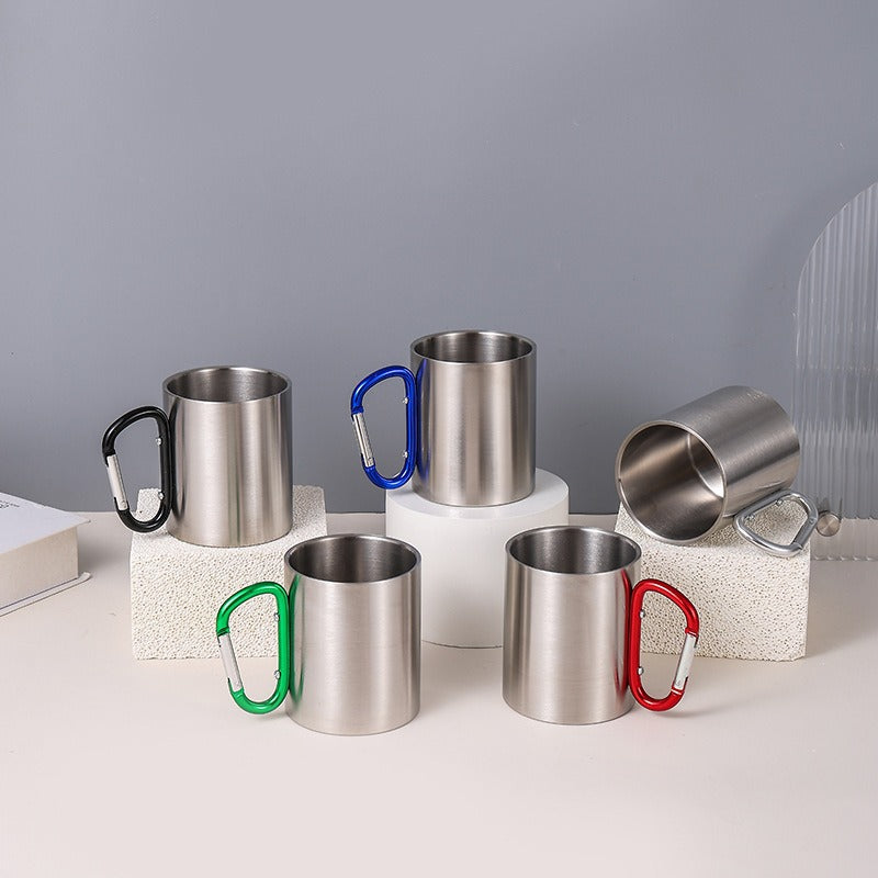 Women's Stainless Steel Coffee Mug with Carabiner Handle Kalsten