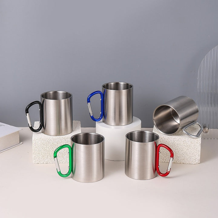 Women's Stainless Steel Coffee Mug with Carabiner Handle Kalsten