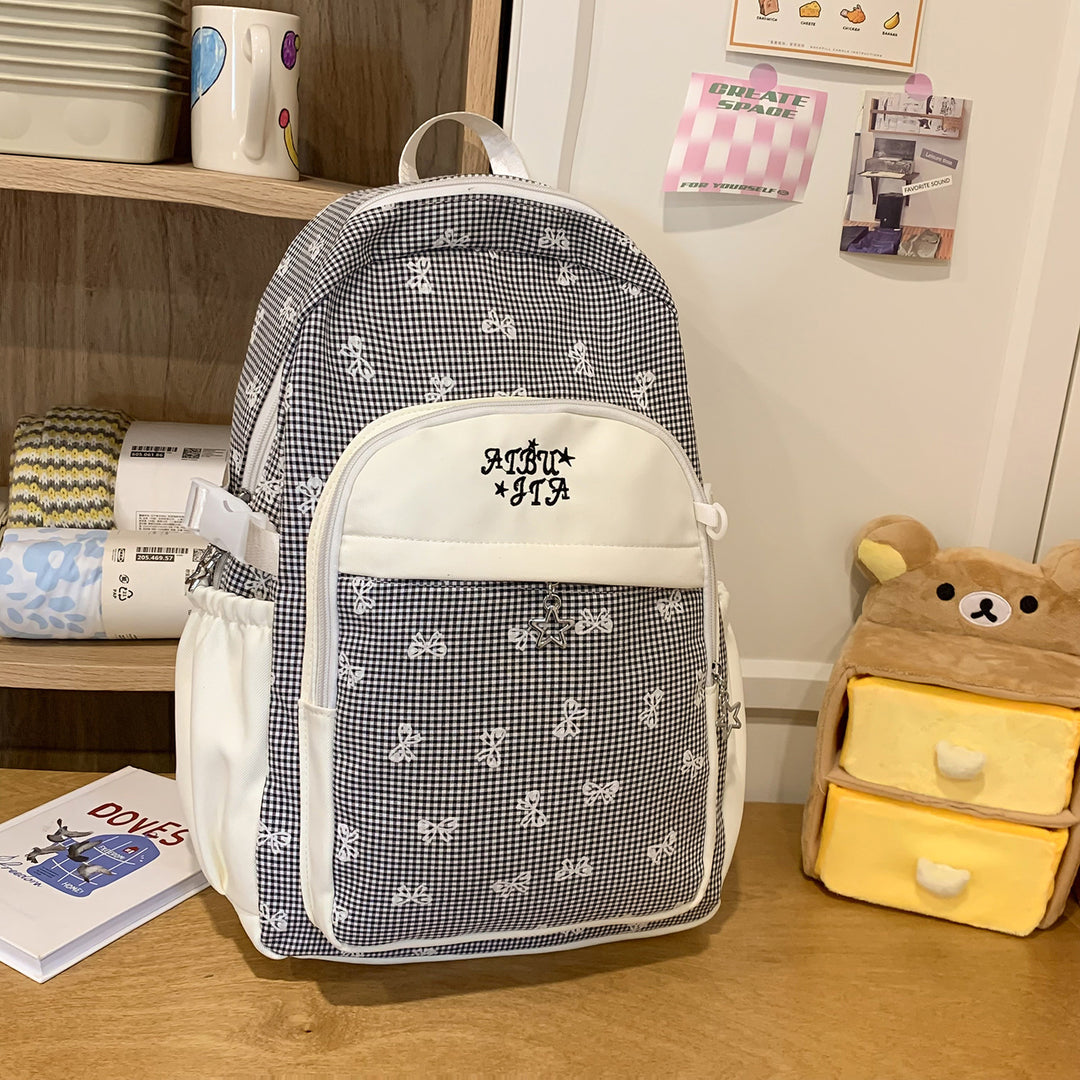 Stylish Checker Patterned Backpack Kalsten